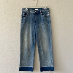 Mother Undone Hem Maverick Blue Jeans Denim Size 28 Distressed